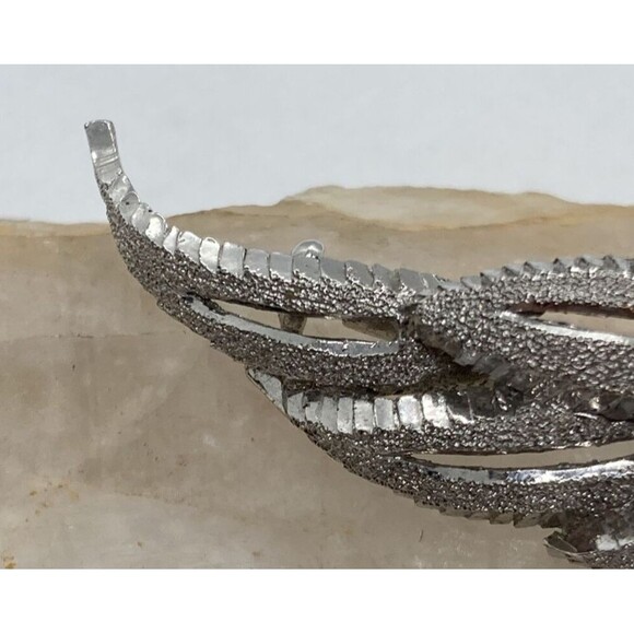 Vintage Yellow Pearl Floral Diamond Cut‎ Brooch Pin Sterling 925 Silver 6g - Picture 4 of 10